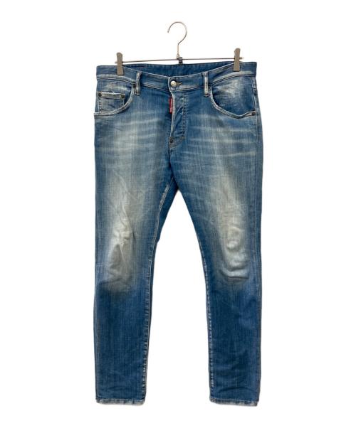 DSQUARED2（ディースクエアード）DSQUARED2 (ディースクエアード) 加工デニムパンツ インディゴ サイズ:50の古着・服飾アイテム