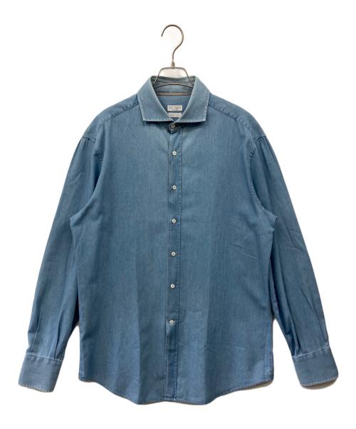 BRUNELLO CUCINELLI（ブルネロクチネリ）BRUNELLO CUCINELLI (ブルネロクチネリ) 長袖シャツ ブルー サイズ:Lの古着・服飾アイテム