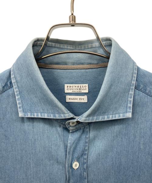 BRUNELLO CUCINELLI（ブルネロクチネリ）BRUNELLO CUCINELLI (ブルネロクチネリ) 長袖シャツ ブルー サイズ:Lの古着・服飾アイテム