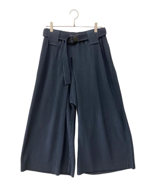 HOMME PLISSE ISSEY MIYAKE（オム プリッセ イッセイ ミヤケ）HOMME PLISSE ISSEY MIYAKE (オム プリッセ イッセイ ミヤケ) プリーツワイドドカンパンツ ネイビー サイズ:２の古着・服飾アイテム