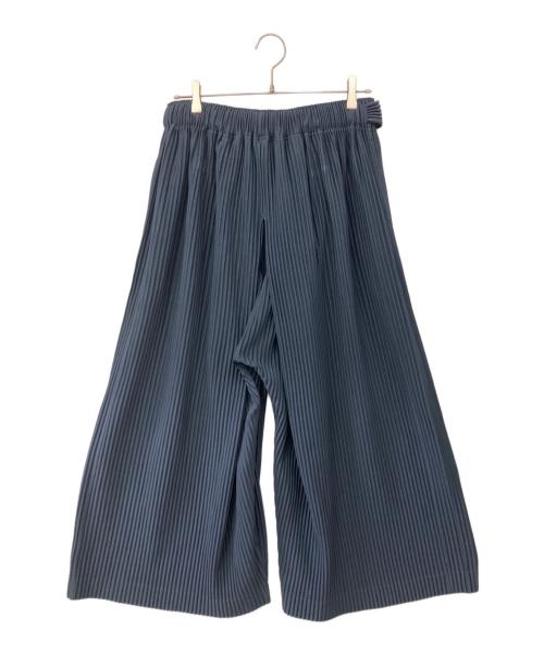 HOMME PLISSE ISSEY MIYAKE（オム プリッセ イッセイ ミヤケ）HOMME PLISSE ISSEY MIYAKE (オム プリッセ イッセイ ミヤケ) プリーツワイドドカンパンツ ネイビー サイズ:２の古着・服飾アイテム