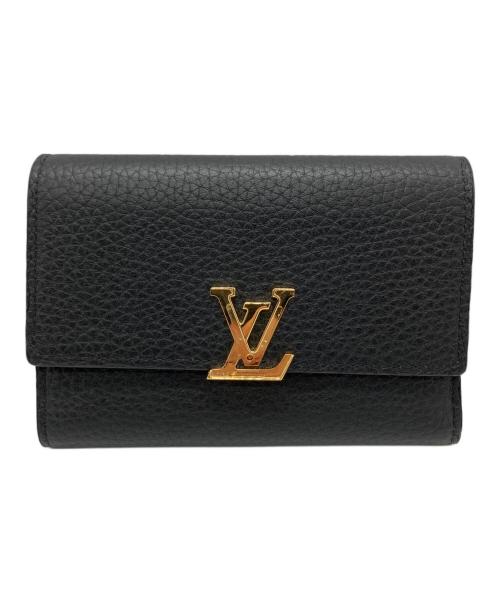 LOUIS VUITTON（ルイ ヴィトン）LOUIS VUITTON (ルイ ヴィトン) 3つ折り財布 ブラック×ピンクの古着・服飾アイテム