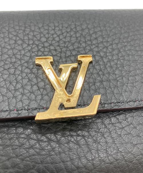 LOUIS VUITTON（ルイ ヴィトン）LOUIS VUITTON (ルイ ヴィトン) 3つ折り財布 ブラック×ピンクの古着・服飾アイテム
