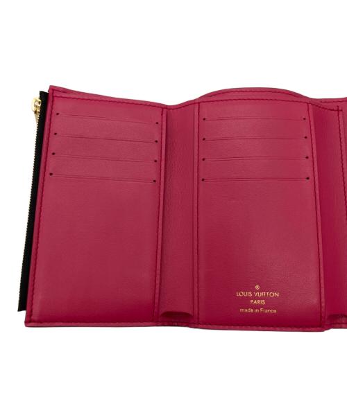 LOUIS VUITTON（ルイ ヴィトン）LOUIS VUITTON (ルイ ヴィトン) 3つ折り財布 ブラック×ピンクの古着・服飾アイテム