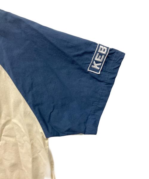 KEBOZ（ケボズ）KEBOZ (ケボズ) ベースボールシャツ アイボリー×ブルー サイズ:Sの古着・服飾アイテム