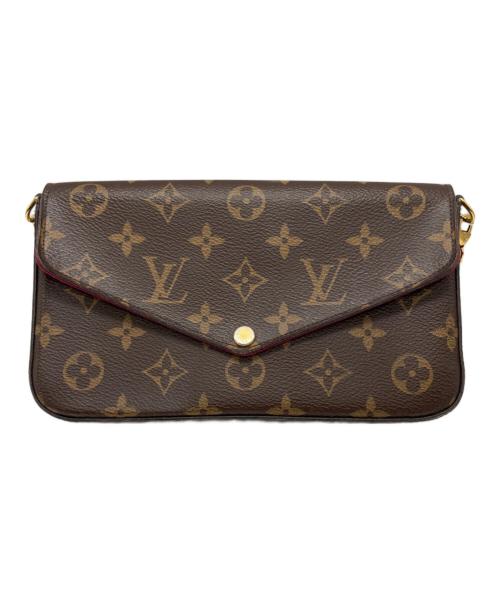 LOUIS VUITTON（ルイ ヴィトン）LOUIS VUITTON (ルイ ヴィトン) ショルダーウォレット ブラウン×レッドの古着・服飾アイテム
