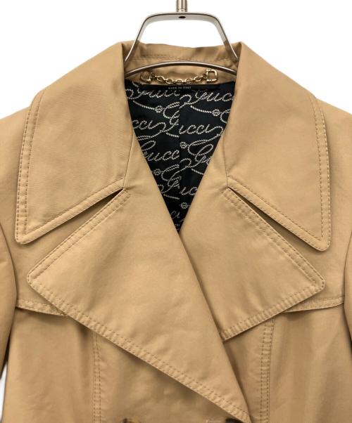 GUCCI（グッチ）GUCCI (グッチ) トレンチコート ブラウン サイズ:Mの古着・服飾アイテム