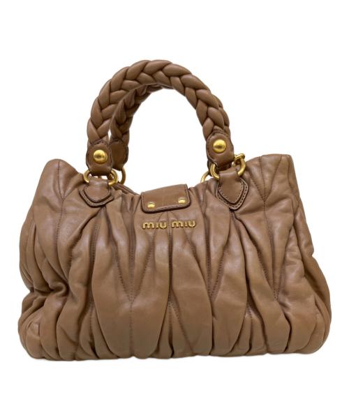 MIU MIU（ミュウミュウ）MIU MIU (ミュウミュウ) 2WAYショルダーバッグ ブラウンの古着・服飾アイテム
