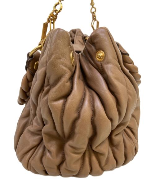 MIU MIU（ミュウミュウ）MIU MIU (ミュウミュウ) 2WAYショルダーバッグ ブラウンの古着・服飾アイテム