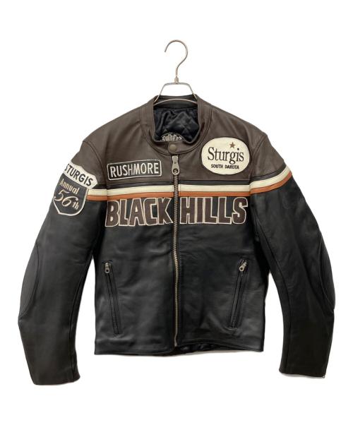 BLACK HILLS（ブラックヒルズ）BLACK HILLS (ブラックヒルズ) レザージャケット ブラック サイズ:L　の古着・服飾アイテム