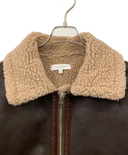 BEAUTY&YOUTH UNITED ARROWS（ビューティーアンドユースユナイテッドアローズ）BEAUTY&YOUTH UNITED ARROWS (ビューティーアンドユースユナイテッドアローズ) フェイクムートンジャケット ブラウン サイズ:Lの古着・服飾アイテム