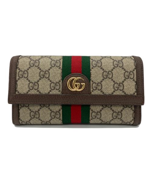 GUCCI（グッチ）GUCCI (グッチ) 長財布 ブラウンの古着・服飾アイテム