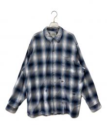 BOWWOW（バウワウ）の古着「チェックシャツ」｜ホワイト×ブルー