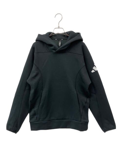 adidas（アディダス）adidas (アディダス) プルオーバーパーカー ブラック サイズ:M　　の古着・服飾アイテム