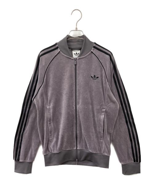 adidas（アディダス）adidas (アディダス) SST アディカラー ベロア トラックトップ グレー サイズ:Lの古着・服飾アイテム