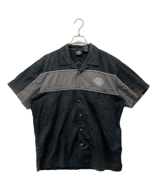 HARLEY-DAVIDSON（ハーレーダビッドソン）HARLEY-DAVIDSON (ハーレーダビッドソン) 半袖シャツ ブラック×グレー サイズ:Lの古着・服飾アイテム