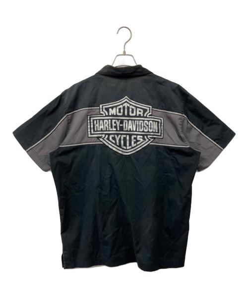HARLEY-DAVIDSON（ハーレーダビッドソン）HARLEY-DAVIDSON (ハーレーダビッドソン) 半袖シャツ ブラック×グレー サイズ:Lの古着・服飾アイテム