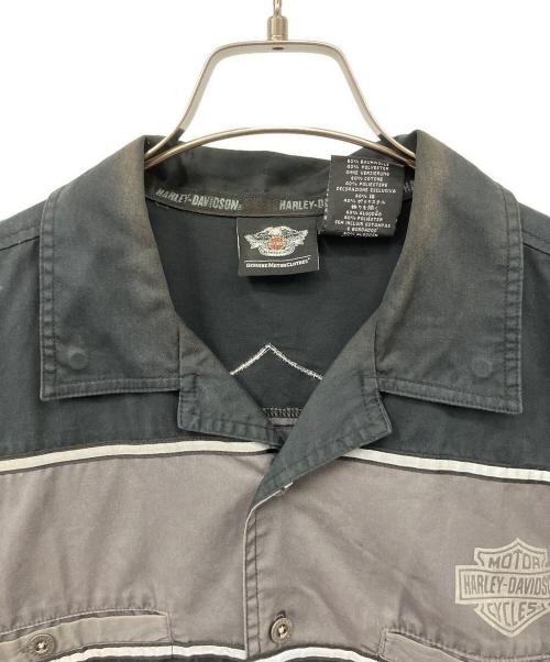 HARLEY-DAVIDSON（ハーレーダビッドソン）HARLEY-DAVIDSON (ハーレーダビッドソン) 半袖シャツ ブラック×グレー サイズ:Lの古着・服飾アイテム