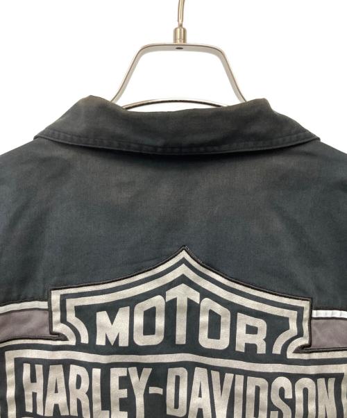HARLEY-DAVIDSON（ハーレーダビッドソン）HARLEY-DAVIDSON (ハーレーダビッドソン) 半袖シャツ ブラック×グレー サイズ:Lの古着・服飾アイテム
