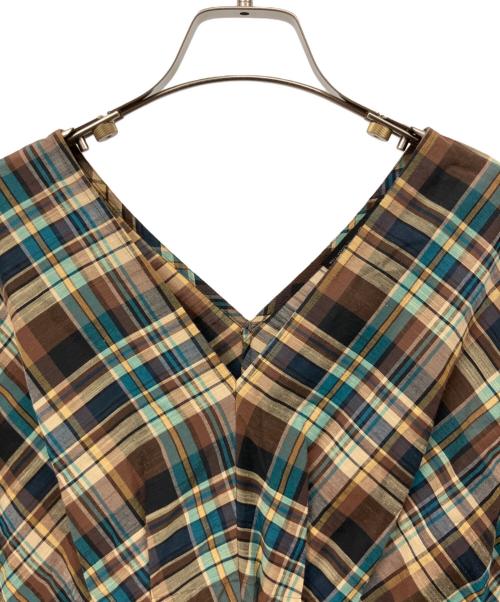 Curensology（カレンソロジー）Curensology (カレンソロジー) スラブチェックブラウス ブラウン サイズ:Fの古着・服飾アイテム