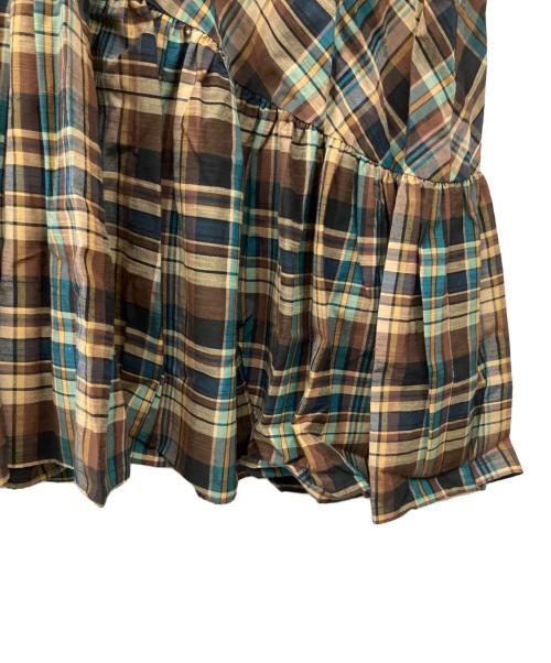 Curensology（カレンソロジー）Curensology (カレンソロジー) スラブチェックブラウス ブラウン サイズ:Fの古着・服飾アイテム