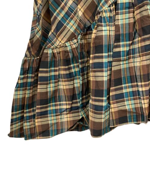 Curensology（カレンソロジー）Curensology (カレンソロジー) スラブチェックブラウス ブラウン サイズ:Fの古着・服飾アイテム