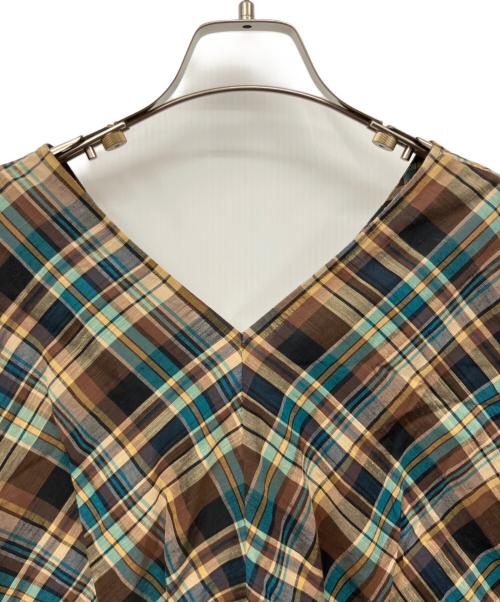 Curensology（カレンソロジー）Curensology (カレンソロジー) スラブチェックブラウス ブラウン サイズ:Fの古着・服飾アイテム