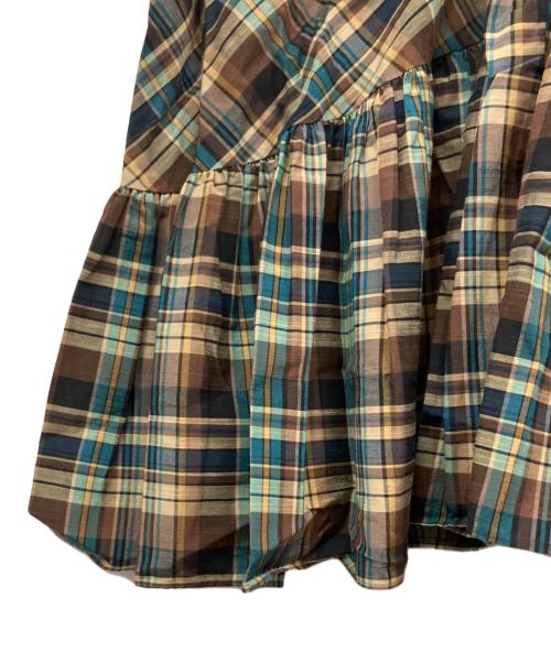 Curensology（カレンソロジー）Curensology (カレンソロジー) スラブチェックブラウス ブラウン サイズ:Fの古着・服飾アイテム