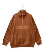 hummelヒュンメル）の古着「ハーフジップスウェット」｜ブラウン