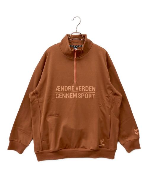 hummel（ヒュンメル）hummel (ヒュンメル) ハーフジップスウェット ブラウン サイズ:Lの古着・服飾アイテム