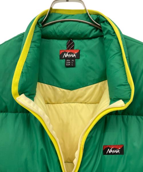 NANGA（ナンガ）NANGA (ナンガ) ダウンベスト グリーン×イエロー サイズ:XLの古着・服飾アイテム