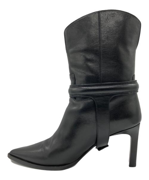 CELINE（セリーヌ）CELINE (セリーヌ) トリオンフチャームハーネス ショートヒールブーツ ブラック サイズ:23.5の古着・服飾アイテム