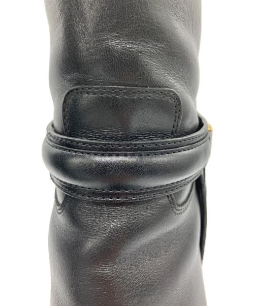 CELINE（セリーヌ）CELINE (セリーヌ) トリオンフチャームハーネス ショートヒールブーツ ブラック サイズ:23.5の古着・服飾アイテム