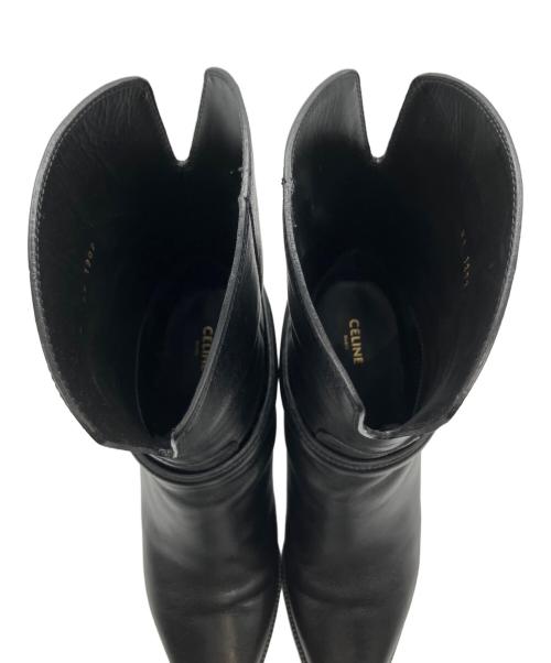 CELINE（セリーヌ）CELINE (セリーヌ) トリオンフチャームハーネス ショートヒールブーツ ブラック サイズ:23.5の古着・服飾アイテム