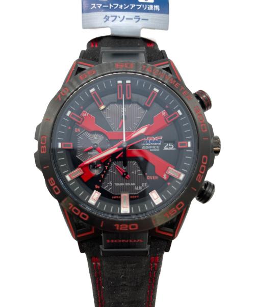 CASIO（カシオ）CASIO (カシオ) EDIFICE (エディフィス) 腕時計 ブラック×レッドの古着・服飾アイテム