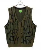 HUFハフ）の古着「ニットベスト」｜オリーブ