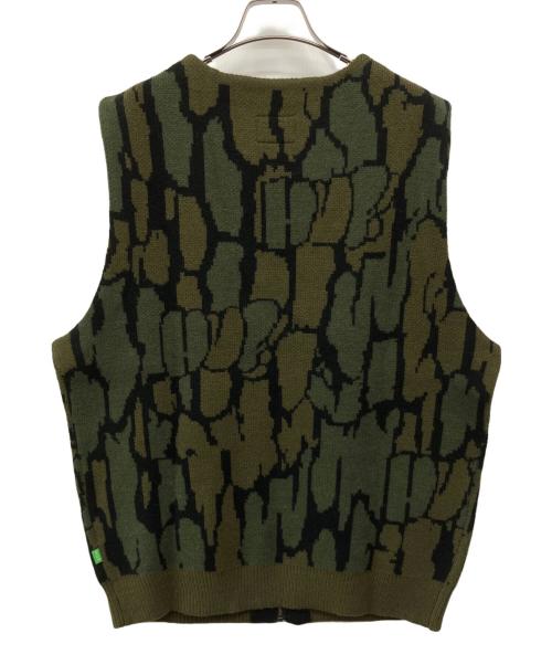 HUF（ハフ）HUF (ハフ) ニットベスト オリーブ サイズ:Lの古着・服飾アイテム