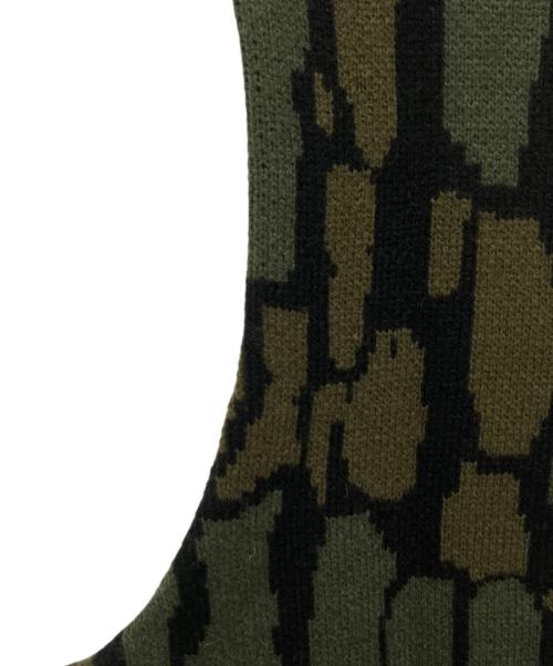 HUF（ハフ）HUF (ハフ) ニットベスト オリーブ サイズ:Lの古着・服飾アイテム