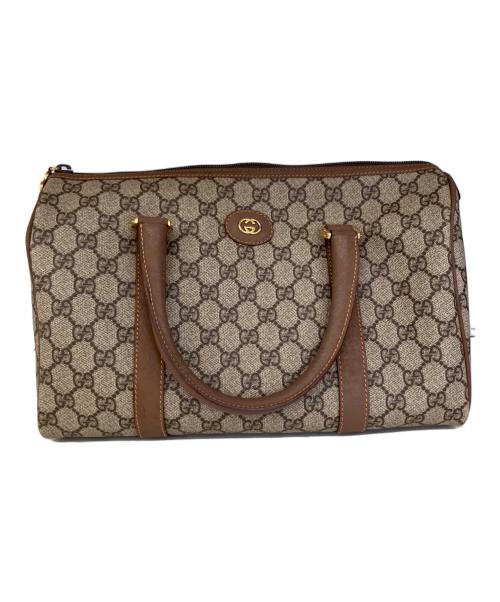 GUCCI（グッチ）GUCCI (グッチ) ボストンバッグ ベージュ×ブラウンの古着・服飾アイテム