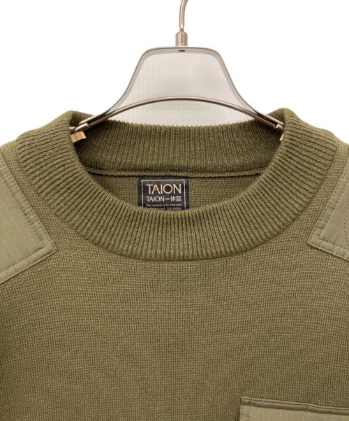 TAION（タイオン）TAION (タイオン) 厚手ニット オリーブ サイズ:Lの古着・服飾アイテム