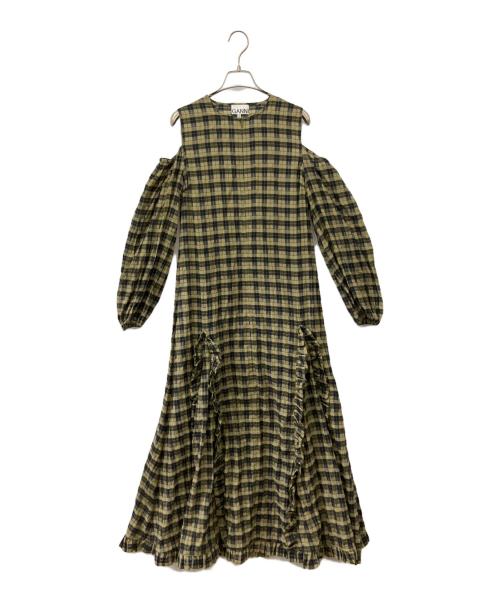 GANNI（ガニー）Ganni (ガニー) 長袖ワンピース ブラウン サイズ:Sの古着・服飾アイテム