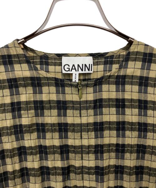 GANNI（ガニー）Ganni (ガニー) 長袖ワンピース ブラウン サイズ:Sの古着・服飾アイテム