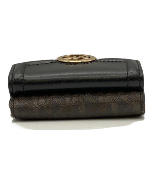 MICHAEL KORS（マイケルコース）MICHAEL KORS (マイケルコース) 2つ折り財布 ブラック×ブラウンの古着・服飾アイテム