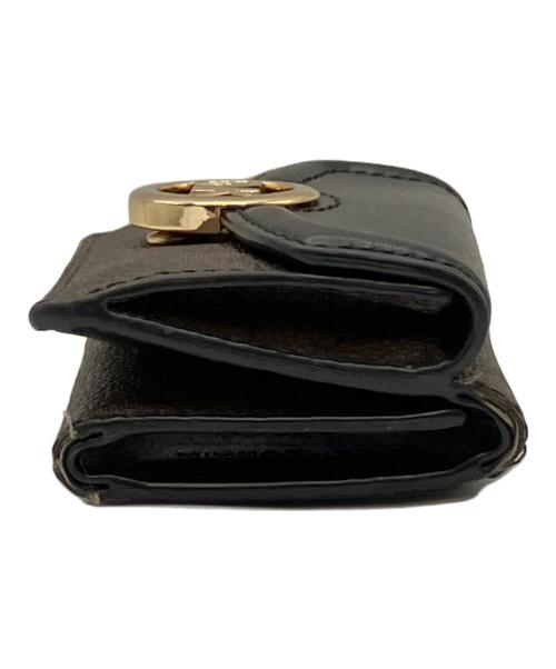 MICHAEL KORS（マイケルコース）MICHAEL KORS (マイケルコース) 2つ折り財布 ブラック×ブラウンの古着・服飾アイテム