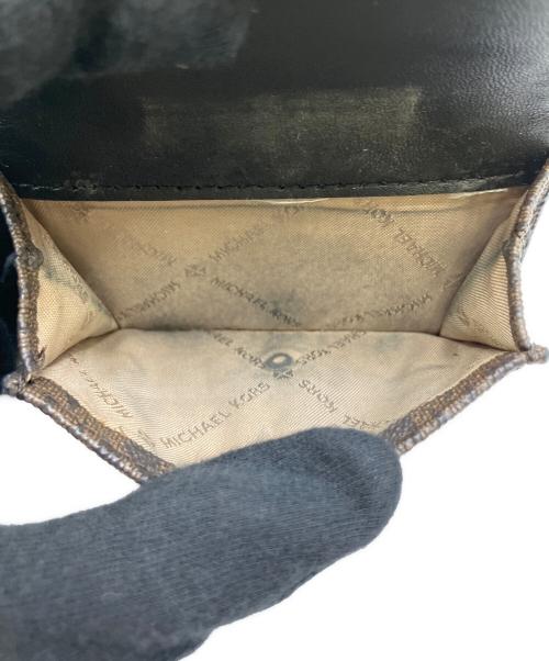 MICHAEL KORS（マイケルコース）MICHAEL KORS (マイケルコース) 2つ折り財布 ブラック×ブラウンの古着・服飾アイテム