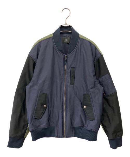 PAUL SMITH（ポールスミス）Paul Smith (ポールスミス) ブルゾン ネイビー×グリーン サイズ:Lの古着・服飾アイテム