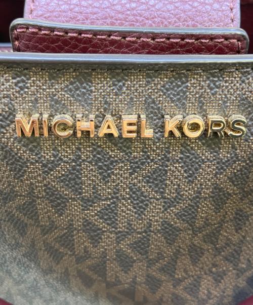 MICHAEL KORS（マイケル・コース）MICHAEL KORS (マイケル・コース) 2WAYバッグ レッド×ブラウンの古着・服飾アイテム