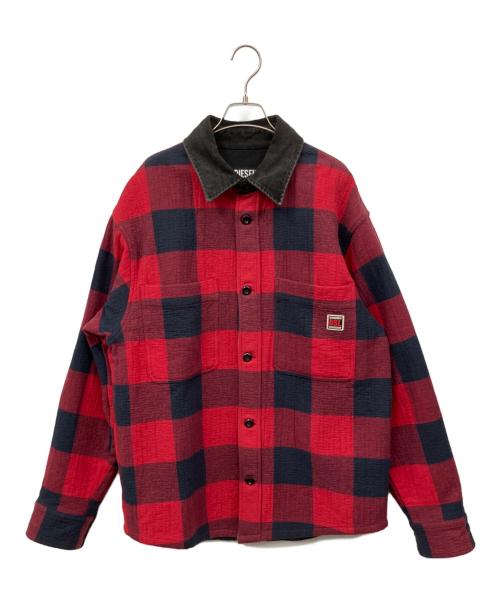 DIESEL（ディーゼル）DIESEL (ディーゼル) チェックジャケット レッド サイズ:Lの古着・服飾アイテム