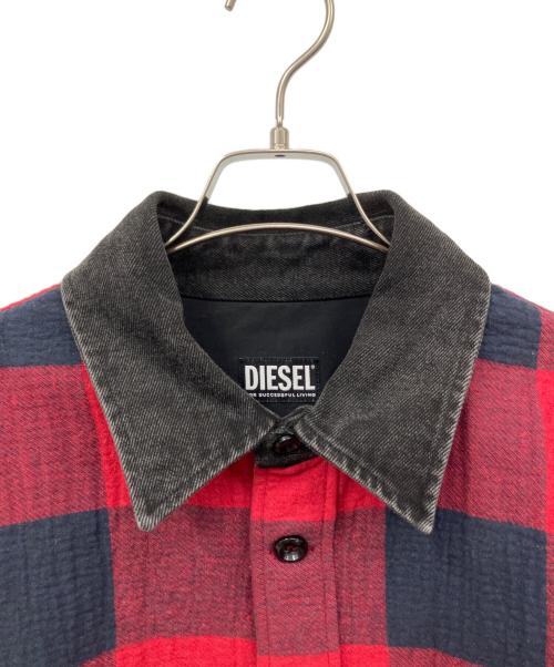 DIESEL（ディーゼル）DIESEL (ディーゼル) チェックジャケット レッド サイズ:Lの古着・服飾アイテム