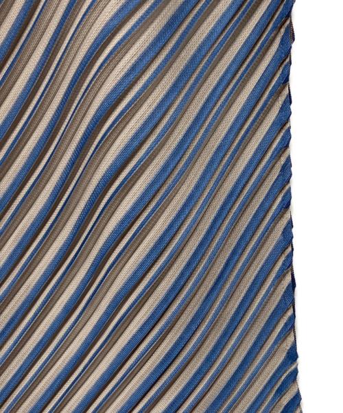 PLEATS PLEASE（プリーツプリーズ）PLEATS PLEASE (プリーツプリーズ) ノースリーブブラウス グレー×ブルー サイズ:3の古着・服飾アイテム